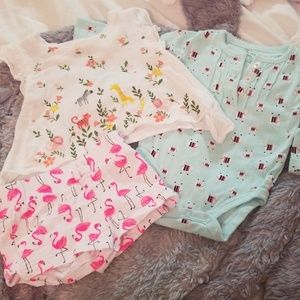 Infant shorts, shirt, and onesie